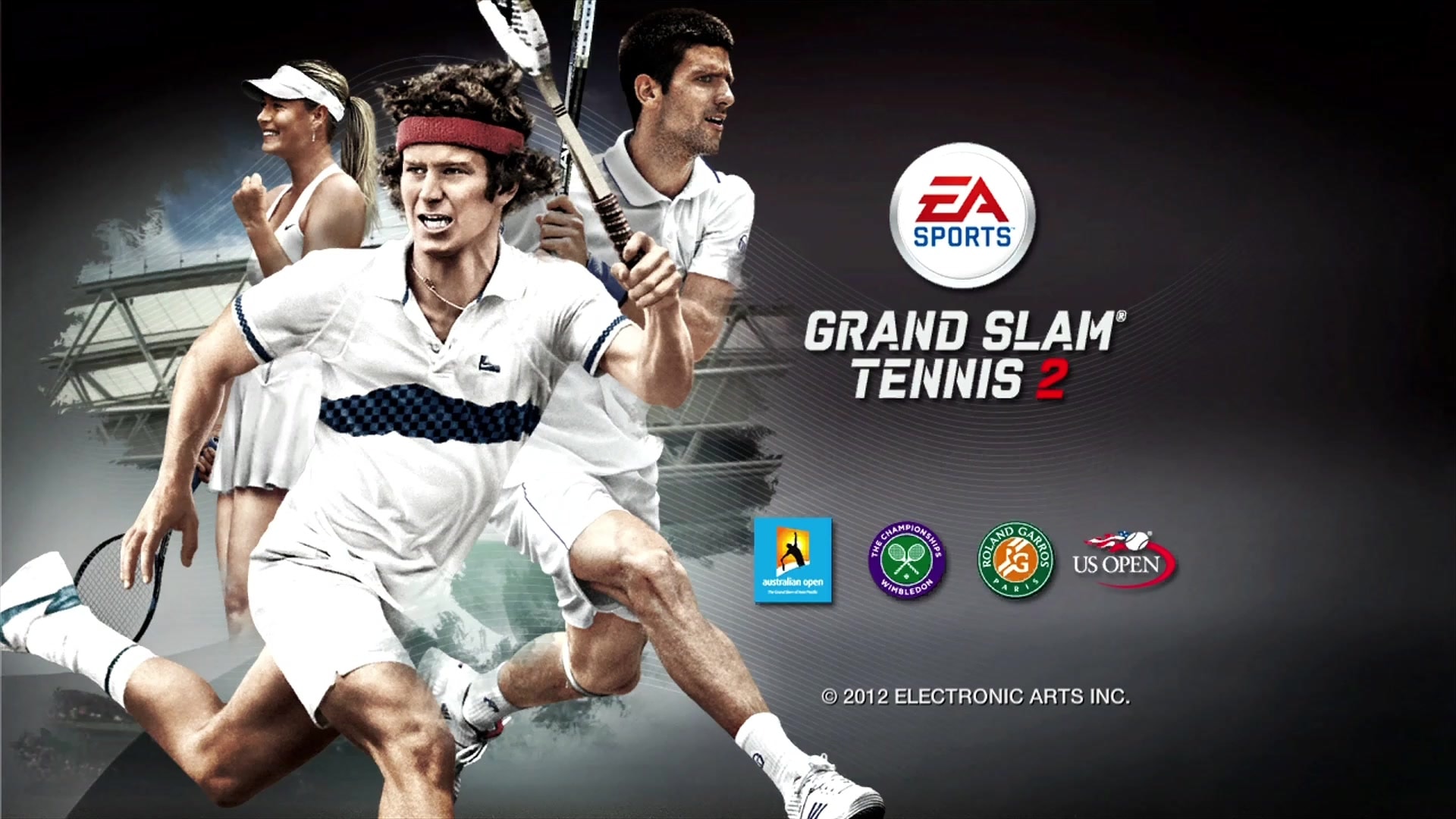 Grand Slam Tennis 2 title screen for Xbox 360